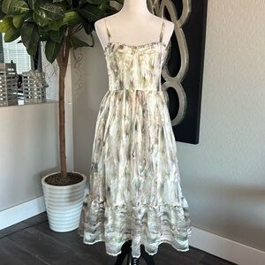 KESTAN Floral Watercolor Textured Dress